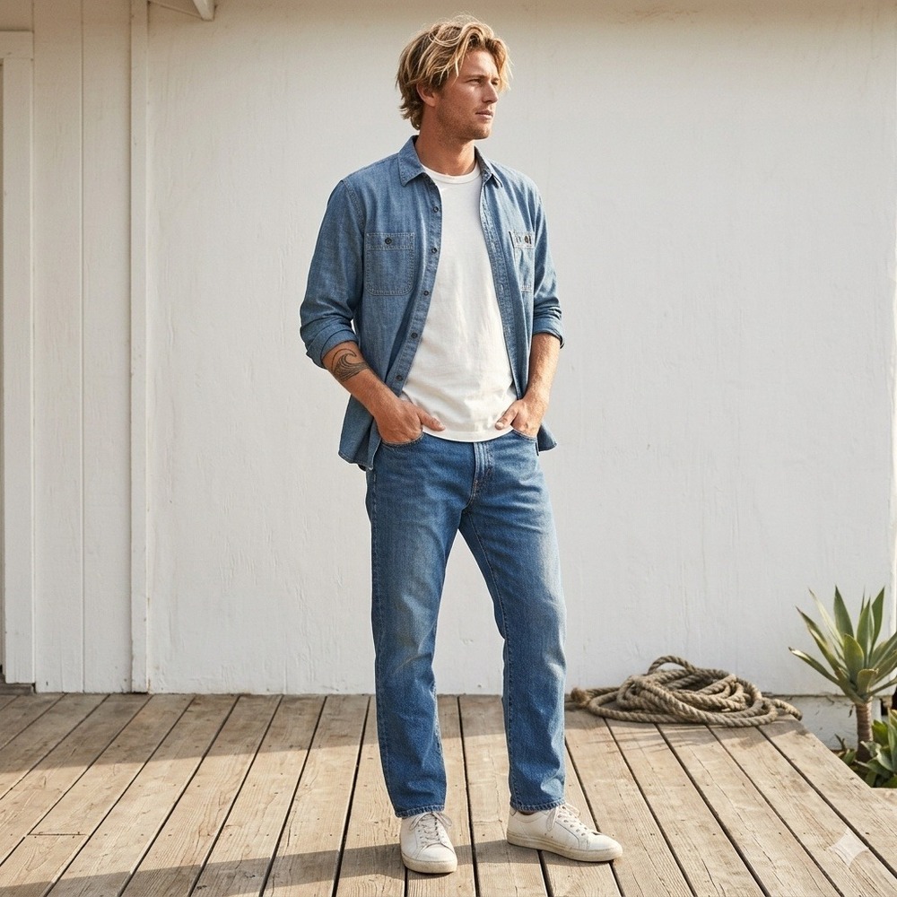 Outerknown SEA Dune Jeans Mens 30 High Rise Slim Fit Blue Sustainable